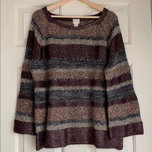 Chico’s beautiful (worn x1), mixed yarn sweater, 3